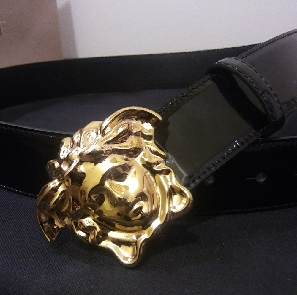 Versace medusa buckle belt size 38